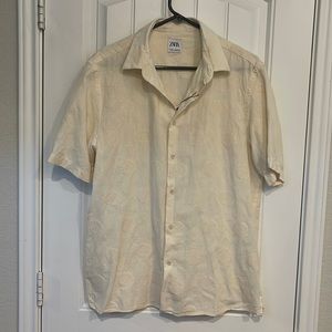 Zara Men Button Down Short Sleeve Shirt